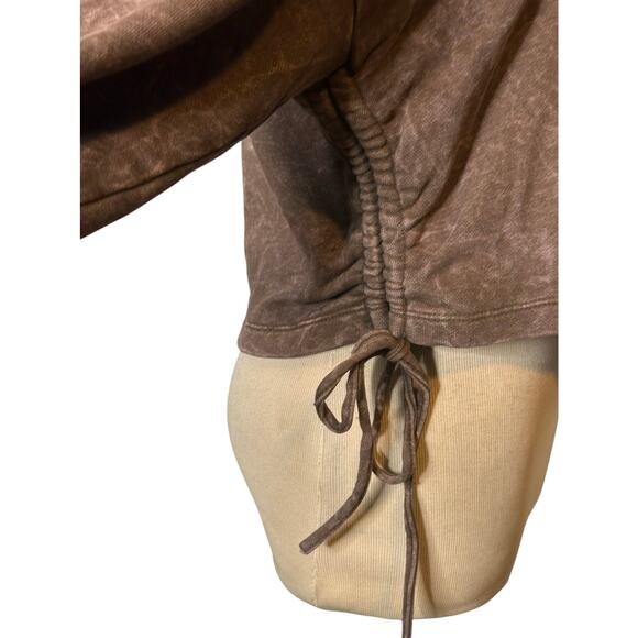 FOREVER 21 brown long sleeves side ties cropped sweatshirt size Medium - Picture 5 of 16